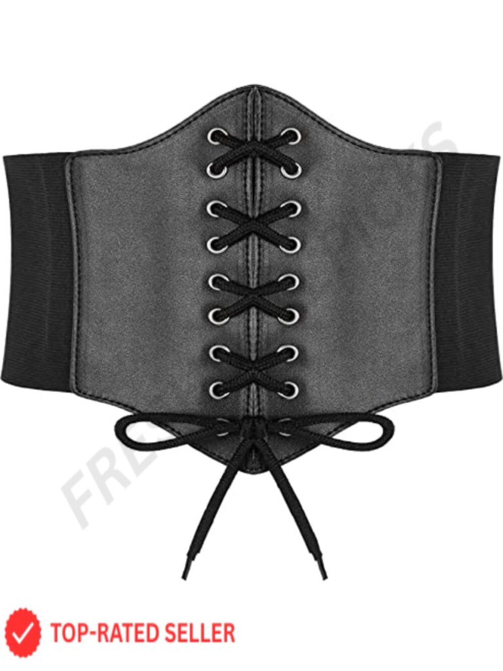 Wide Lace Up Waist Belt Corset Adjustable Snap Closure